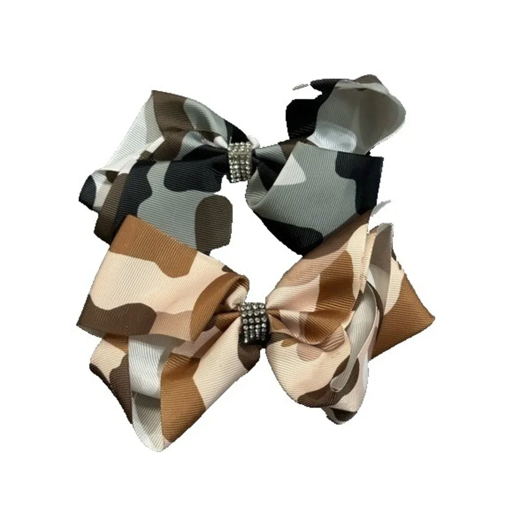 NEW‎ Hair Bow Clip Accessories CAMO set of 2